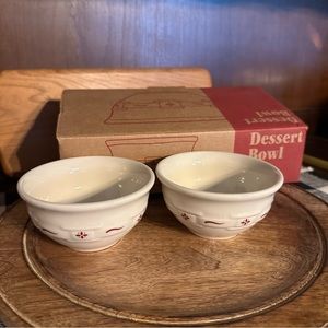 Longaberger 2 pack Dessert bowls with box